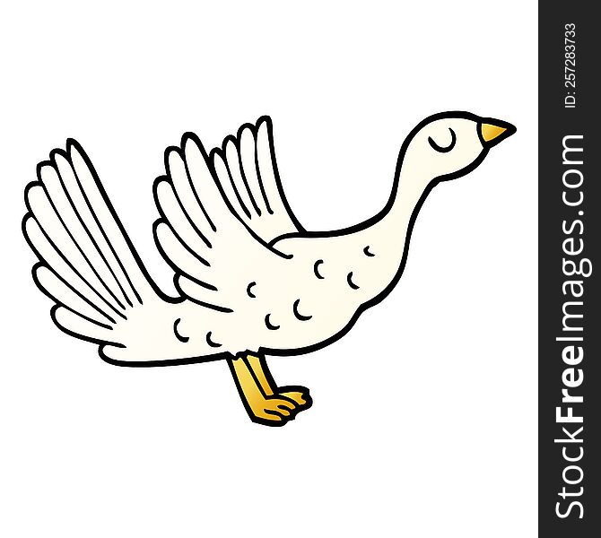 vector gradient illustration cartoon goose
