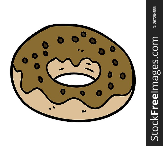 Cartoon Doodle Chocolate Donut