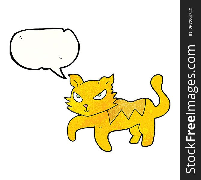 Speech Bubble Textured Cartoon Cat