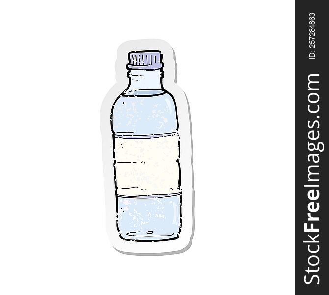 retro distressed sticker of a cartoon water bottle