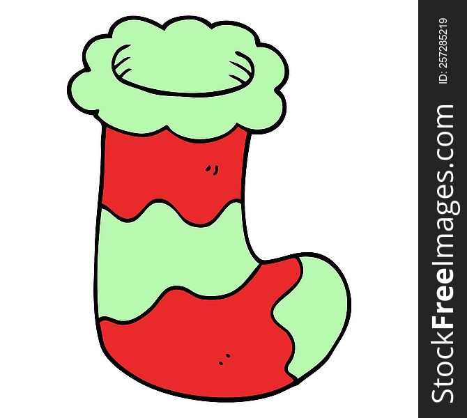 cartoon doodle christmas stocking
