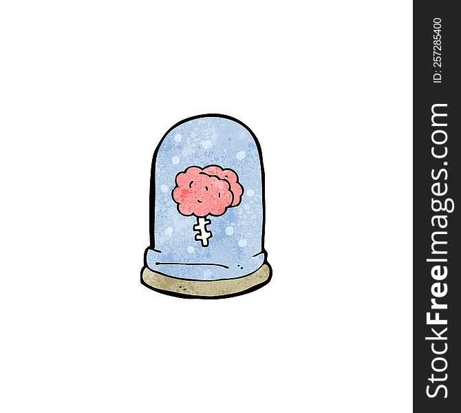 cartoon brain in jar