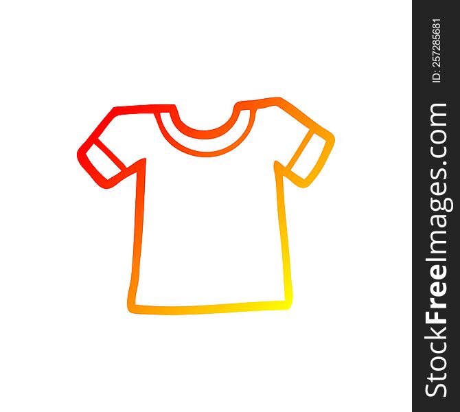 warm gradient line drawing of a cartoon tee shirt