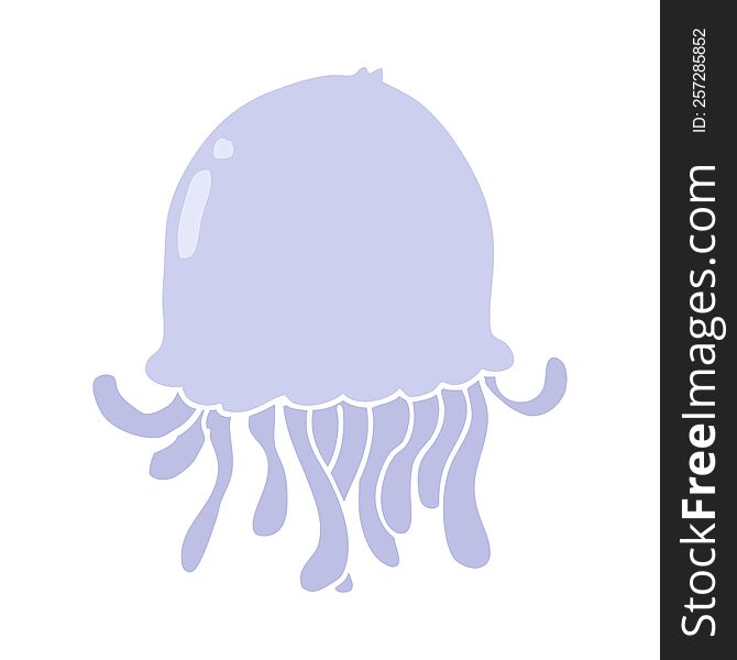 flat color style cartoon jellyfish