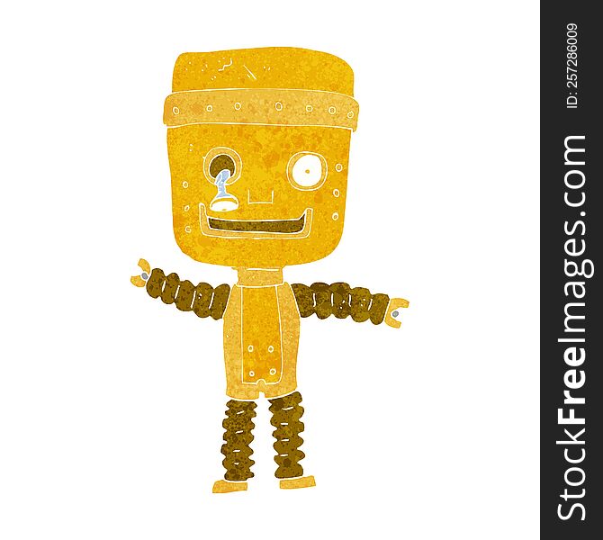 Cartoon Funny Gold Robot