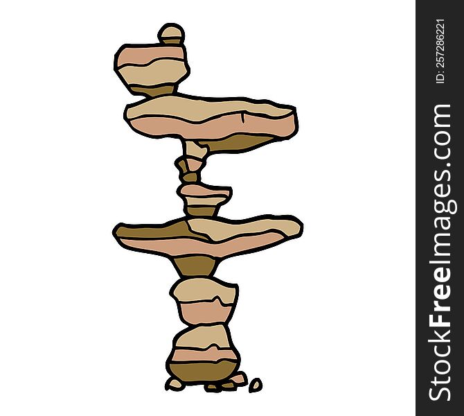 cartoon doodle of stacked stones