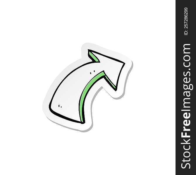 sticker of a cartoon pointing arrows