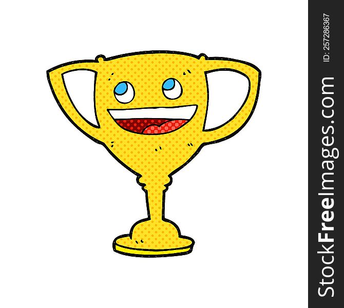 freehand drawn cartoon sports trophy