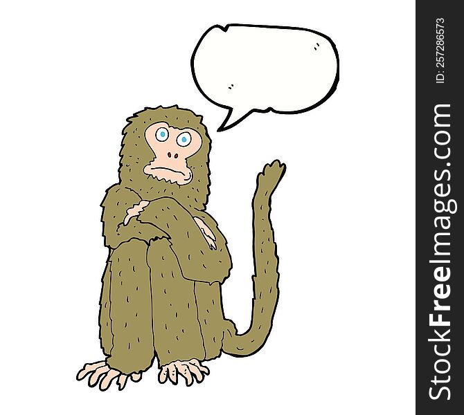 cartoon monkey with speech bubble