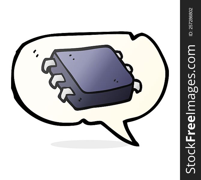 Speech Bubble Cartoon Computer Chip