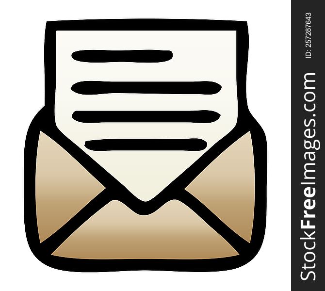 gradient shaded cartoon of a letter and envelope