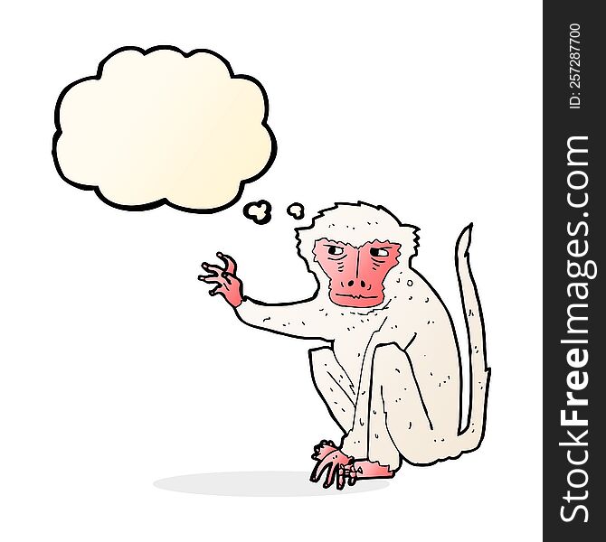 Cartoon Evil Monkey With Thought Bubble