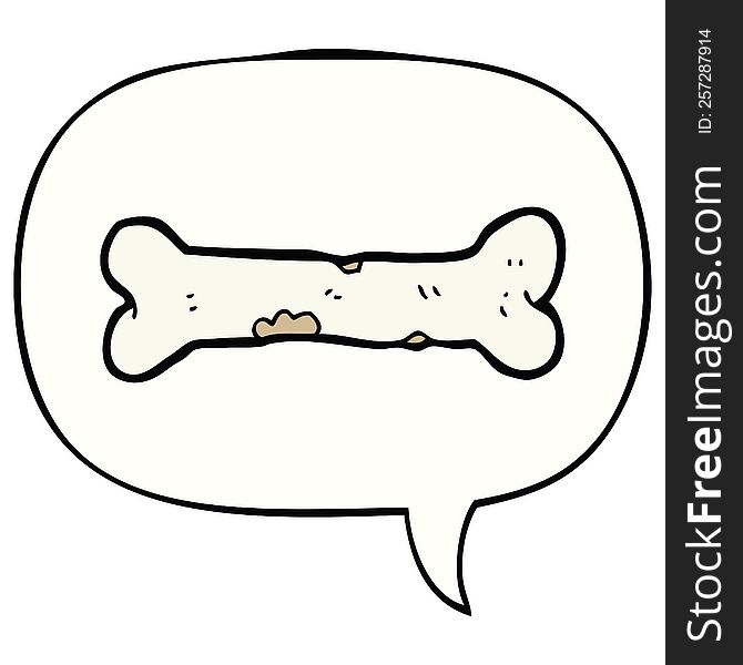 Cartoon Bone And Speech Bubble