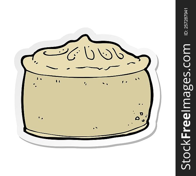 sticker of a cartoon pie