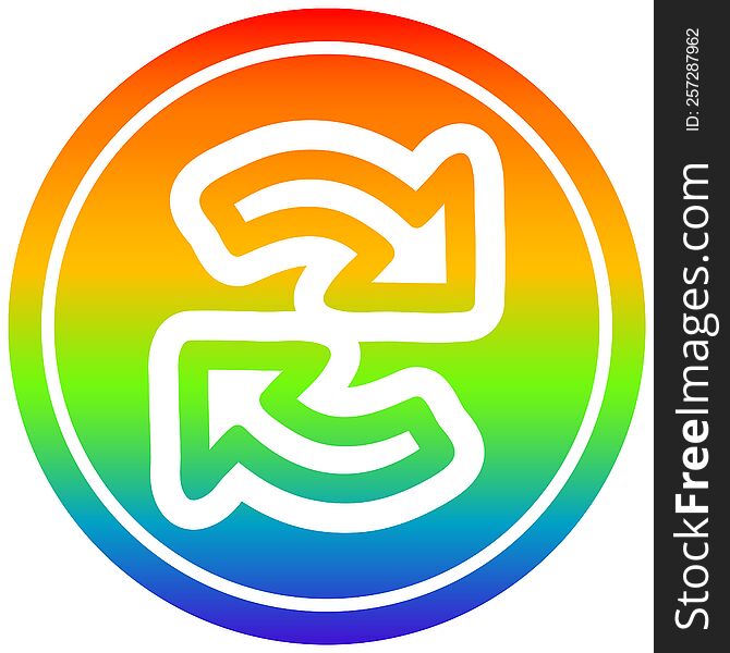 recycling arrow circular icon with rainbow gradient finish. recycling arrow circular icon with rainbow gradient finish
