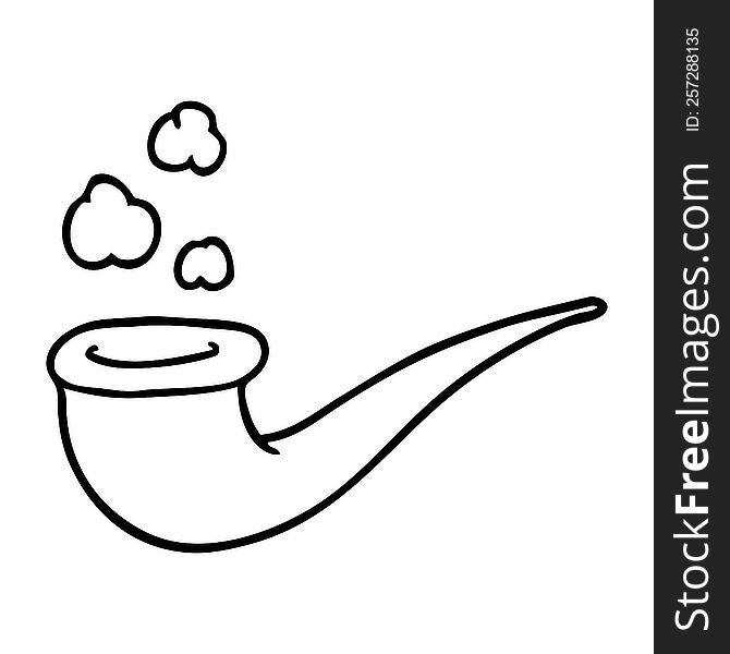 line drawing cartoon smoking pipe