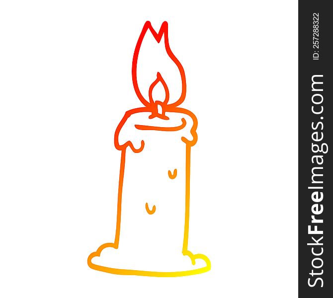 warm gradient line drawing of a carton candle