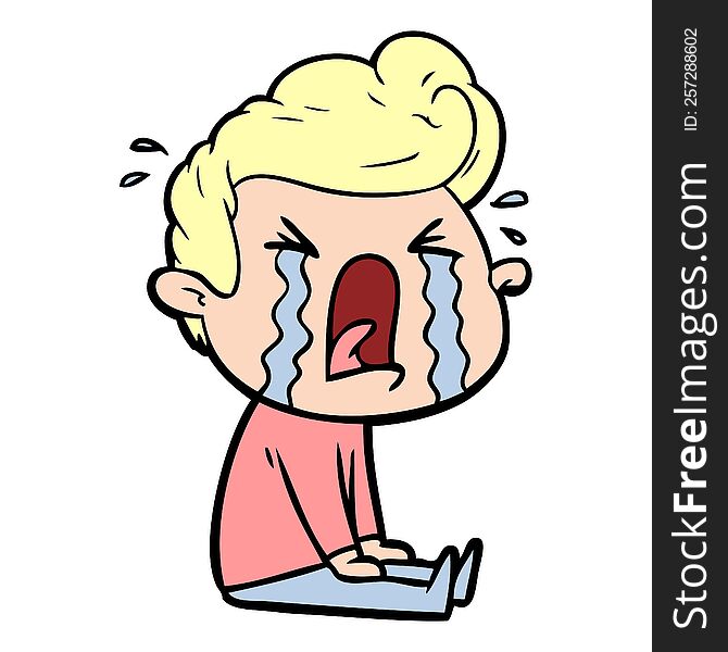 cartoon crying man. cartoon crying man