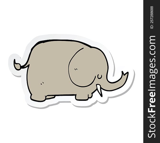 Sticker Of A Cartoon Elephant