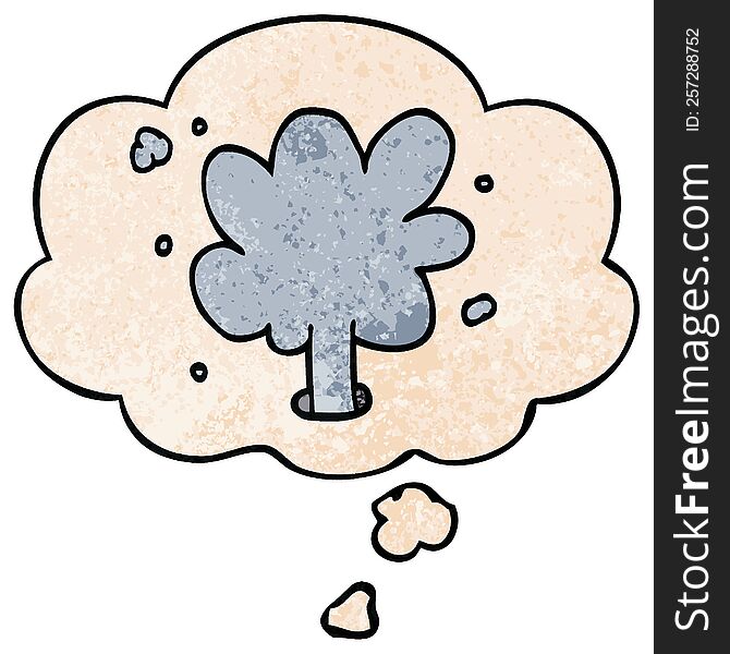 cartoon spouting water and thought bubble in grunge texture pattern style