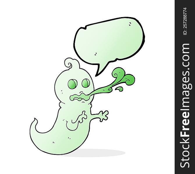 freehand drawn speech bubble cartoon slimy ghost