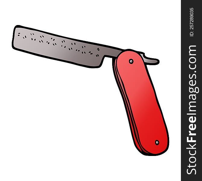 Cartoon Doodle Cut Throat Razor