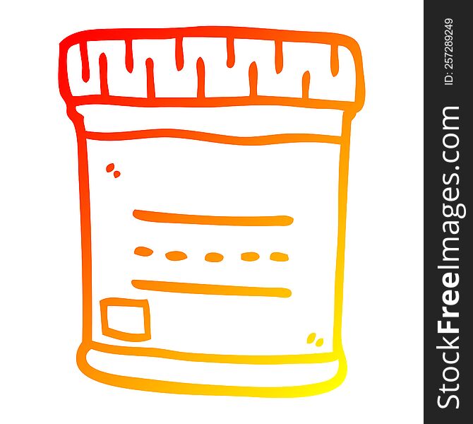 Warm Gradient Line Drawing Cartoon Medical Sample Jar