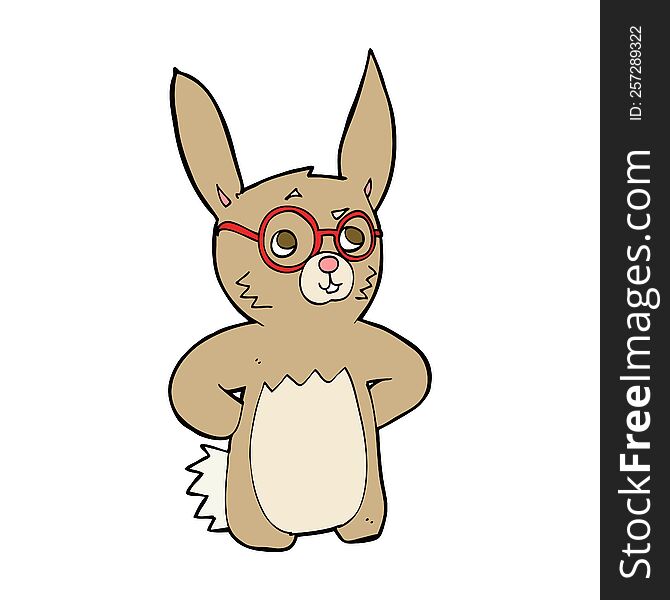 Cartoon Rabbit Wearing Spectacles