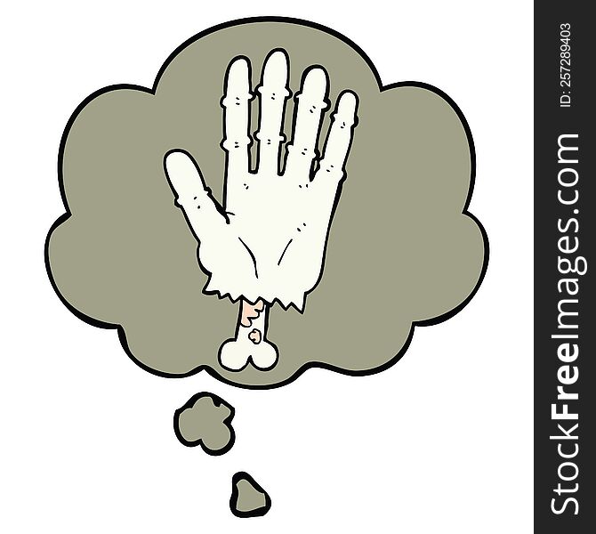 Cartoon Zombie Hand And Thought Bubble