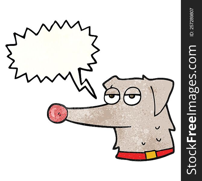 Speech Bubble Textured Cartoon Dog With Collar