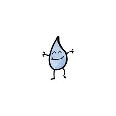 Happy Water Droplet Cartoon Stock Image