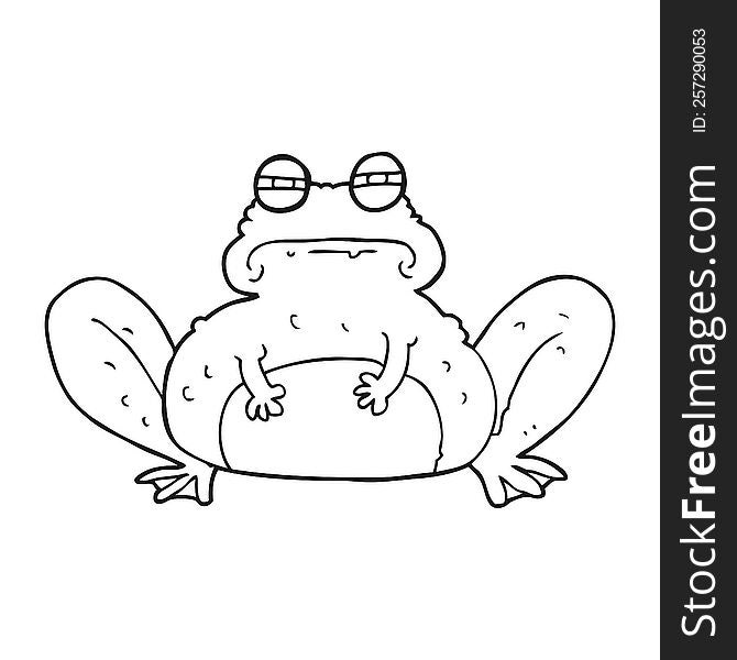 Black And White Cartoon Frog