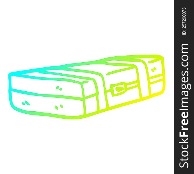 cold gradient line drawing of a cartoon suit case