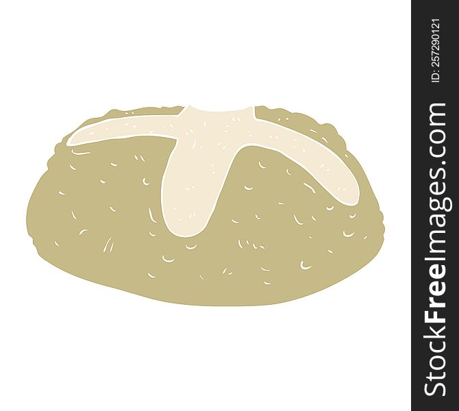 flat color illustration of loaf of bread. flat color illustration of loaf of bread