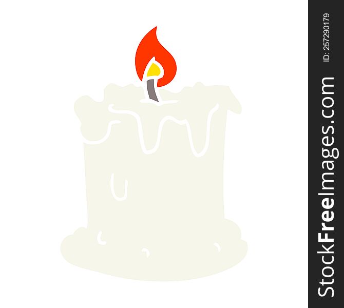 Flat Color Illustration Of A Cartoon Dribbling Candle