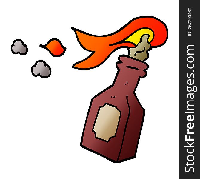 cartoon doodle molotov cocktail