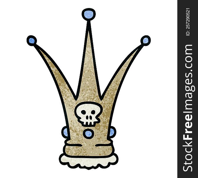 Quirky Hand Drawn Cartoon Death Crown