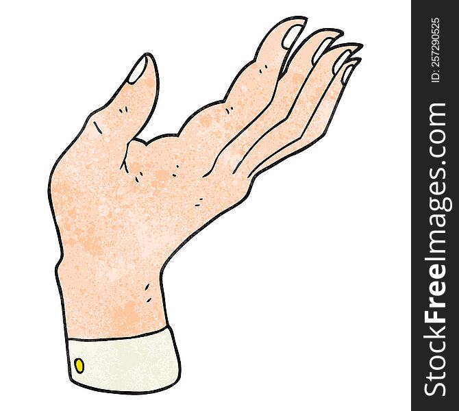 Textured Cartoon Open Hand Raised Palm Up