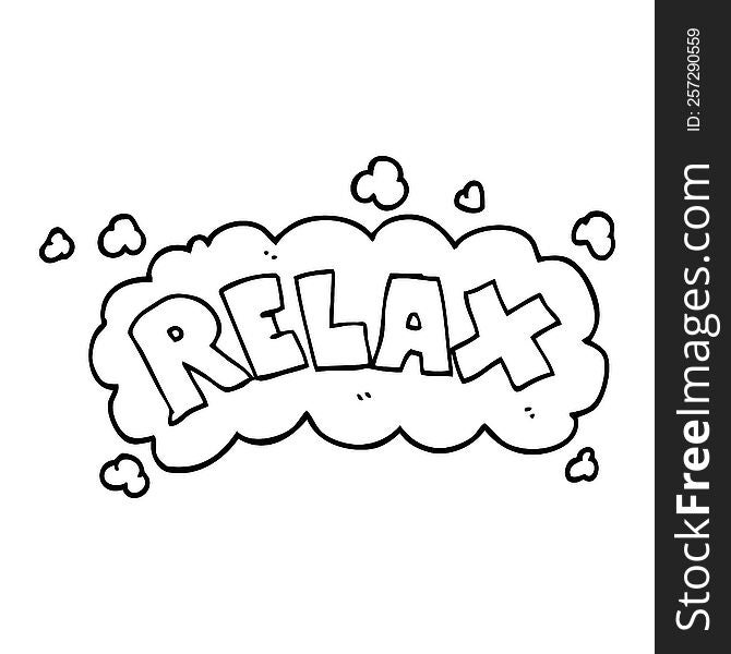 Line Drawing Cartoon Relax Symbol