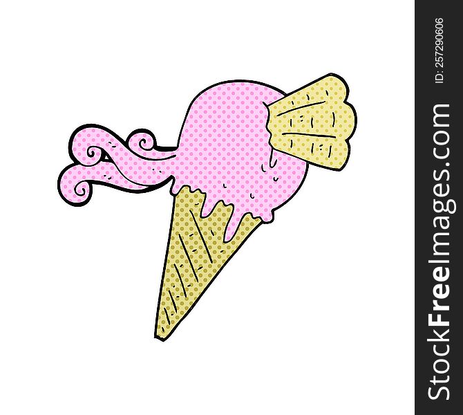 freehand drawn cartoon ice cream cone