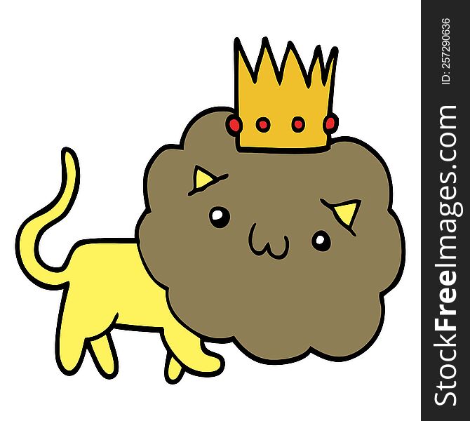 cartoon lion with crown