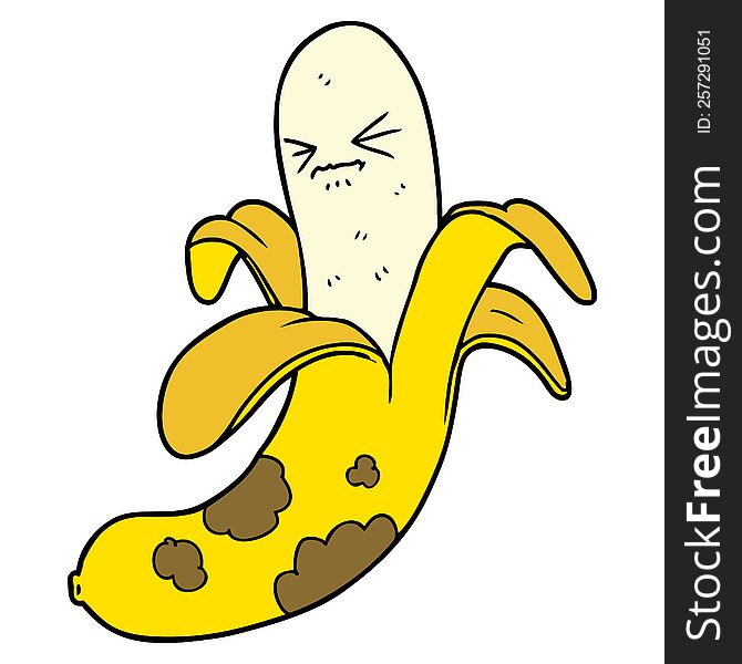 cartoon rotten banana. cartoon rotten banana