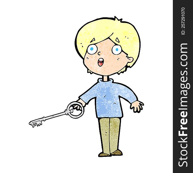 Cartoon Boy With Key