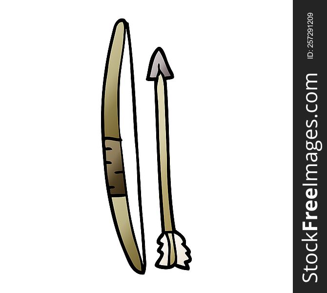 cartoon doodle of a bow and arrow