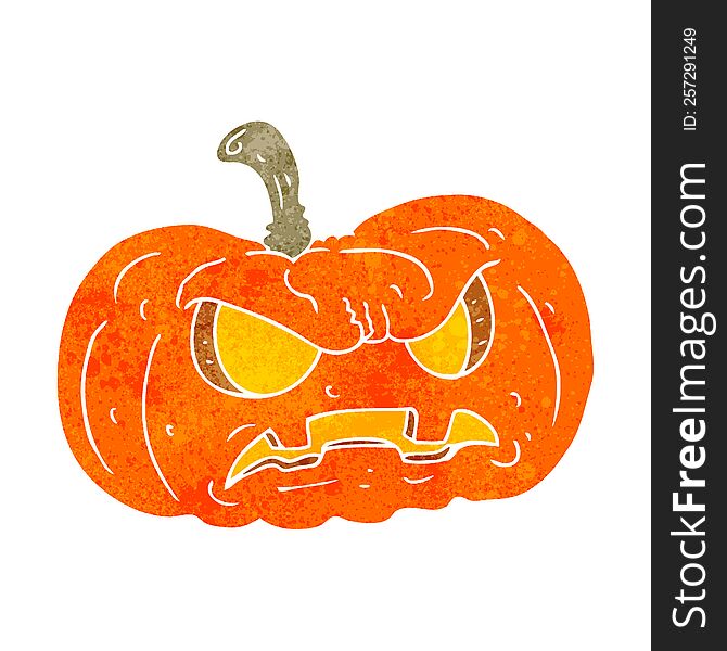 Retro Cartoon Halloween Pumpkin