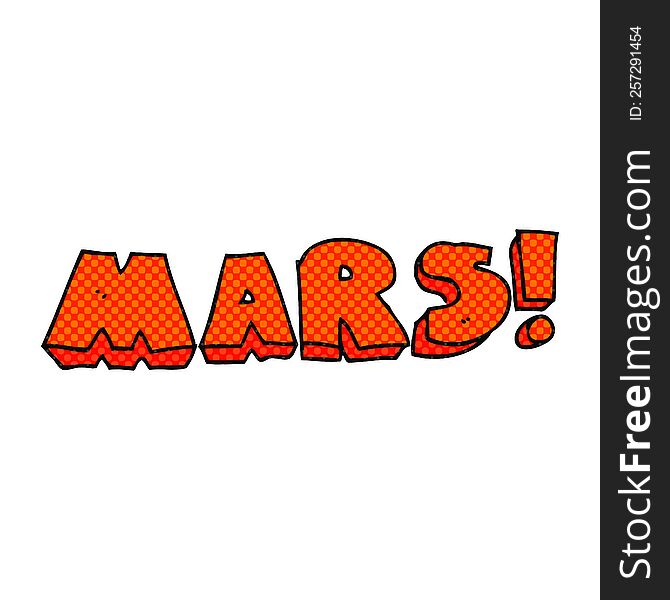 freehand drawn cartoon Mars text symbol