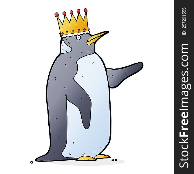 Cartoon Penguin Wearing Crown