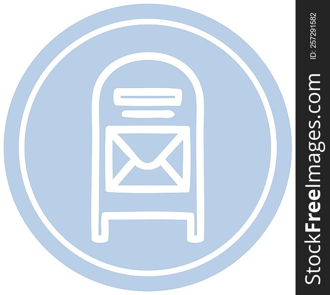 mail box circular icon symbol