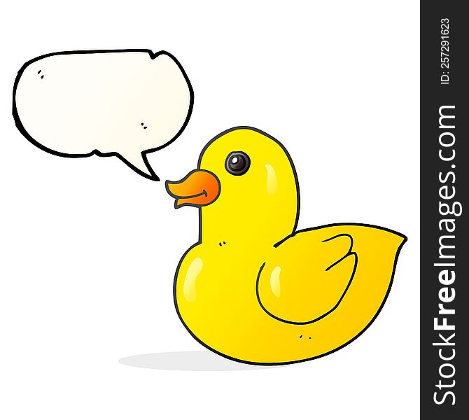 Speech Bubble Cartoon Rubber Duck