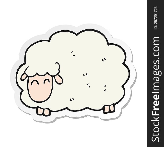 Sticker Of A Cartoon Sheep